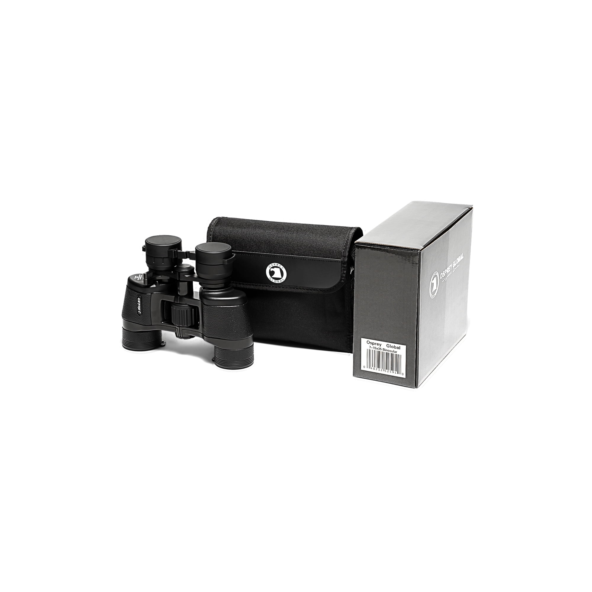 Osprey Global 7-15x35 Binoculars Waterproof Fog Proof with Multi-Coated Lenses and BAK-4 Prism Glass Black Matte