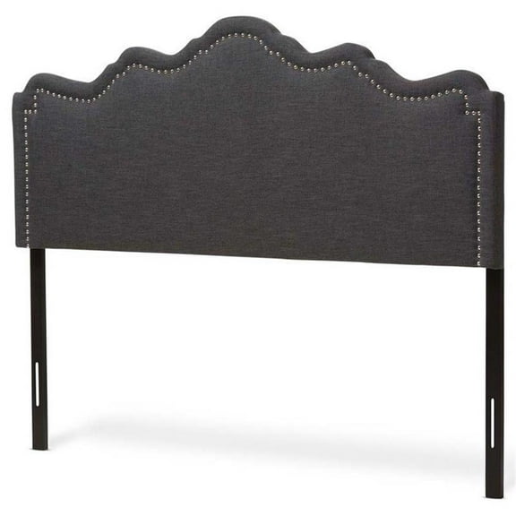 Bowery Hill Contemporary Fabric Upholstered Full Headboard in Gray