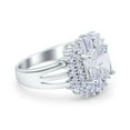 thumbnail image 2 of Simulated Cubic Zirconia Size-5 Cushion Cut Art Deco Wedding Engagement Bridal Ring Baguette Ring 925 Sterling Silver, 2 of 7