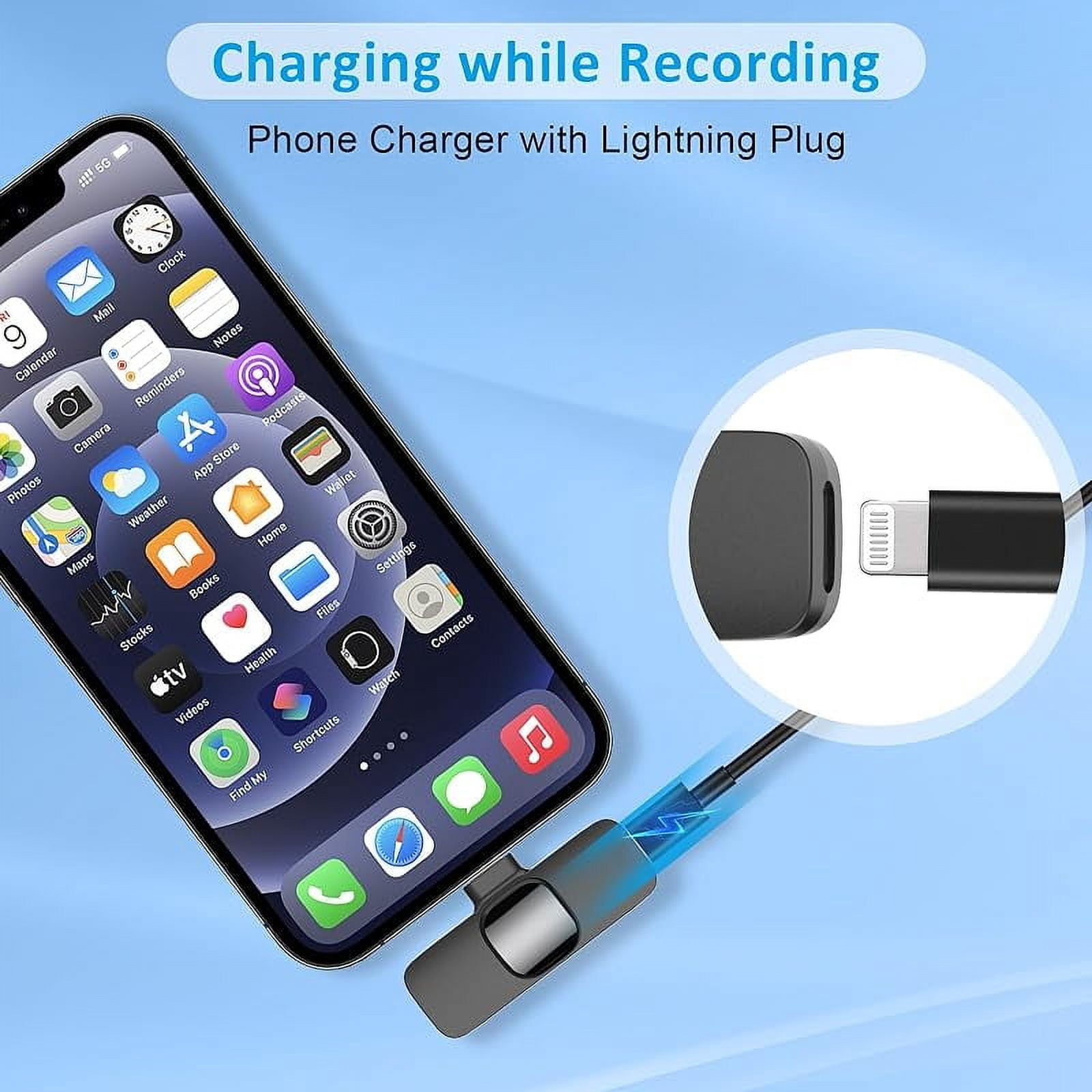 BMHNOONE Professional Wireless Tie Lapel Microphone for iPhone, iPad-Cordless Omnidirectional Condenser Recording Microphone for Interview Video Podcasting Vlog YouTube