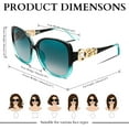 thumbnail image 4 of FEISEDY Women's Fashion Sunglasses, Oversized Square Frame with Pearl Sparkling, Polarized UV Protection B2821, 4 of 23