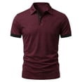 thumbnail image 2 of TAGOLD Mens Summer Short Sleeve Turndown collar Blouse & Shirt Solid Color Color Button Top, 2 of 4