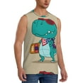 thumbnail image 2 of Uemuo Cool Dino Playing Skateboard Pattern Men's Sleeveless T-Shirt,Muscle Athletic Tank Top, Moisture-wicking Quick-dry Breathable Classic Tee Top for Gym Run Outdoor Sports-3X-Large, 2 of 8