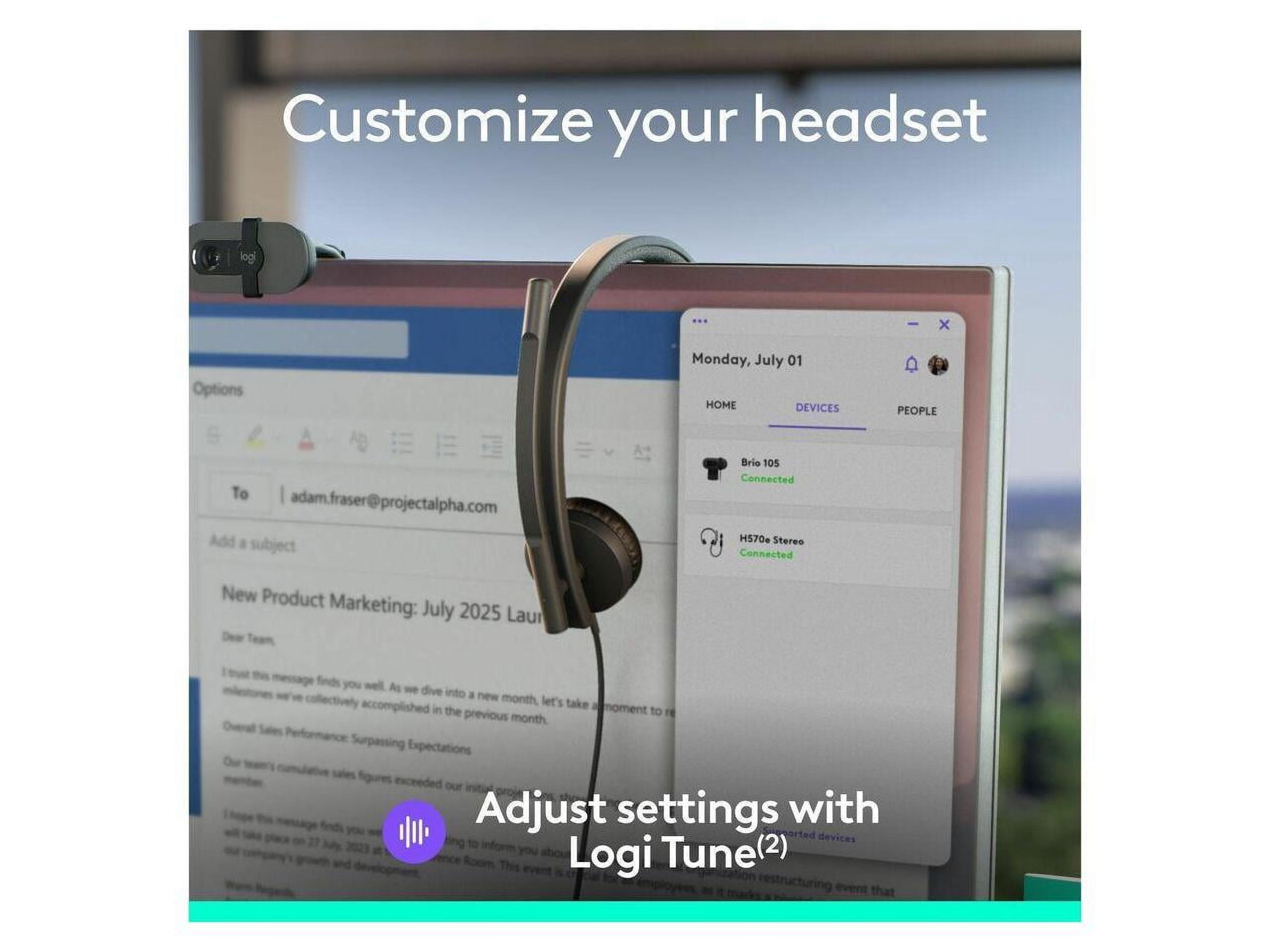 Logitech H570e USB Binaural Headset w/ Microphoen and Inline Controlls