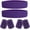 Purple, variant on 6 Pieces Sweatband Set Sports Headband Wristband Set, Moisture Wicking Athletic Sweatbands 4 Wrist Sweatband and 2 Headbands, Terry Cloth Sweat Absorbing Head Band for Workout
