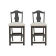 thumbnail image 2 of Linon 24" Jennie Indoor Wood Counter Stools Set of 2, Brown/Gray, 2 of 11