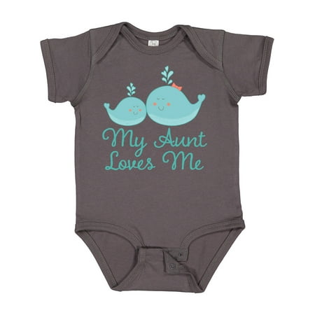 

Inktastic My Aunt Loves Me Whale Gift Baby Boy or Baby Girl Bodysuit