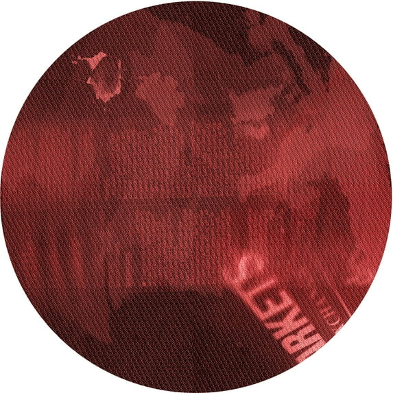 Ahgly Company Indoor Round Patterned DarkRed Area Rugs, 5' Round