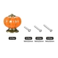 thumbnail image 3 of Ceramic Drawer Knobs, 3Pcs Pumpkin Shape Handles Pulls 40mm/1.57" Dia. W Screws, Orange, 3 of 5