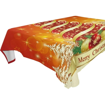 

Coolnut Christmas Tree Tablecloth Waterproof Washable Polyester Square Table Cover Durable Tablecloth for Kitchen Dining Table Party Decor ( 60 x 90 )