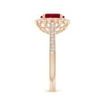 thumbnail image 3 of ANGARA Natural Vintage Style 1.25 ct Ruby & Diamond Scalloped Halo Ring in 14K Rose Gold for Women (Size-8x6mm) | July Birthstone, Birthday, Anniversary, Jewelry Gift for Women | Natural Ruby Ring, 3 of 10