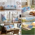 thumbnail image 6 of Pink Blue Marble Outdoor Pillow Covers Pack of 2 Fluid Art Abstract Gold Foil Modern Waterproof Throw Pillow Covers Decorative Cushion Cases for Patio Garden Tent Balcony Couch 20x12 inch, 6 of 8