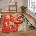 thumbnail image 6 of Chinese Japanese Red Dragon Area Rug Rectangle Area Rug, Soft Rug for Entryway & Hallway, Durable, Kid & Pet Friendly, Boho Chic Accent Rug, Colorfast Print, Long‑lasting, 6 of 6