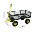 thumbnail image 6 of 880lbs Capacity Garden Cart, Heavy Duty Mesh Metal Utility Wagon with Flat-Free Tires,Removable Sides,Flexible Handle Yard Cart (Yellow), 6 of 8