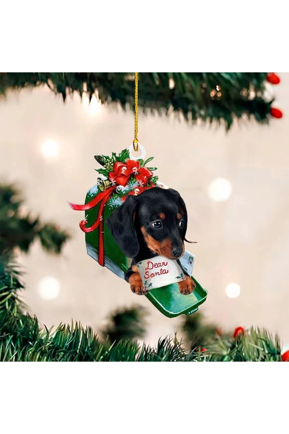 New Funny Christmas Dog Pendant Decoration, Dog Lovers, Christmas Tree Ornament, Christmas Party Decoration Indoor Outdoor, Backpack Keychain Car Rearview Mirror Pendant Decor, Xmas Gift (B)
