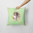 thumbnail image 2 of Carolines Treasures CK4317PW1414 German Shorthaired Pointer Green Flowers Fabric Decorative Pillow  14Hx14W multicolor, 2 of 4