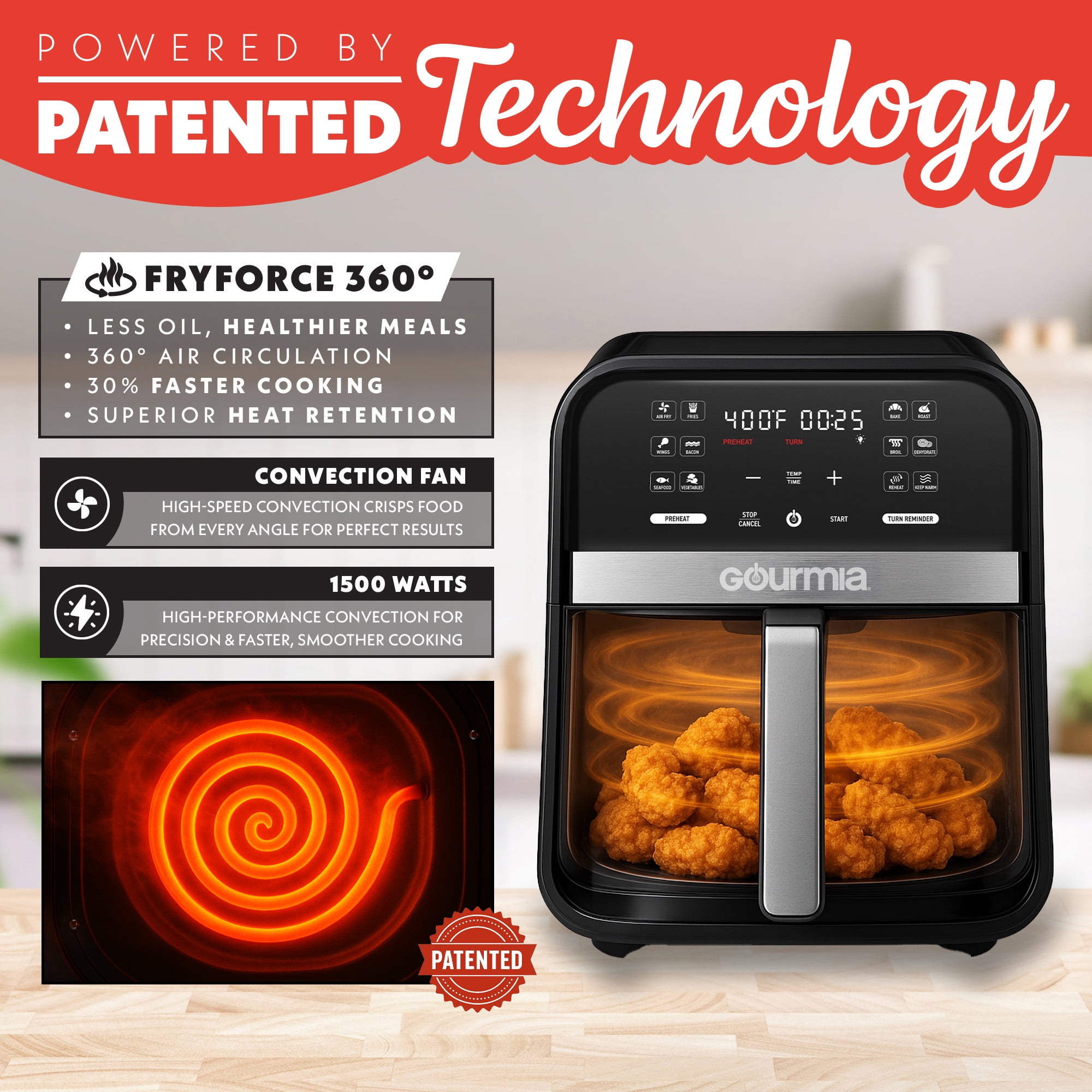 キッチン家電 GOURMIA 7-QT DIGITAL AIR FRYER Gourmia 7-Qt. Digital Air Fryer - Black | BJ's Wholesale Club