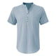 thumbnail image 4 of Mens Casual Manga Corta Botón Abajo Camisas, Verano Color Sólido, Cuello de Soporte Bolsillo Camisa Turndown, 4 of 8