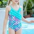 thumbnail image 2 of Fshinging Girls Swimming One Piece Ruffle Sling Swimsuit Kids Bathing Suit Swimwear Size 6-7 Years, 2 of 4