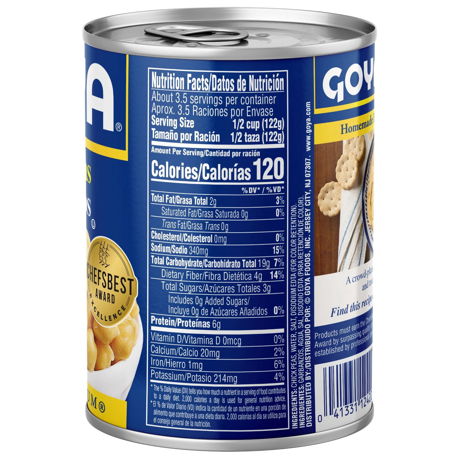 (6 pack) GOYA Chick Peas (Garbanzo Beans) 15.5 oz Can