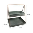 thumbnail image 2 of Galvanized Metal 2 Tiered Rectangular Serving Tray Gray - Saltoro Sherpi, 2 of 4