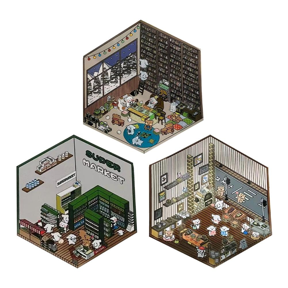 Juego De 20 Pegatinas 3D De Escenas En Miniatura, Libro De Manualidades Con Pinzas, 40 Accesorios Reutilizables, Kit DIY Para Crear Casitas Y Habitaciones