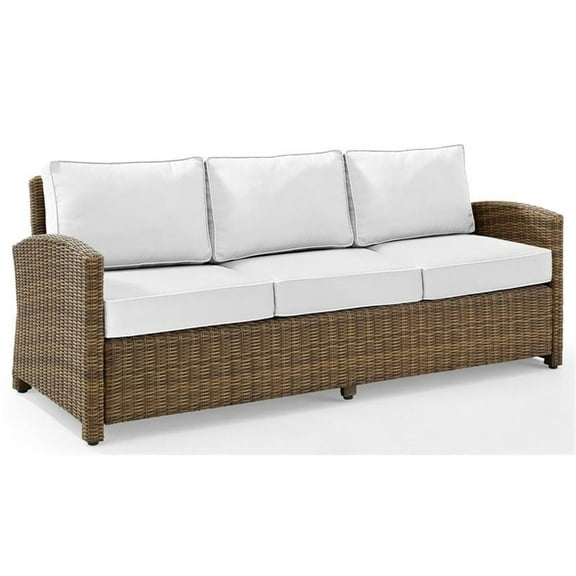 Afuera Living Wicker Patio Sofa in Dark Gray