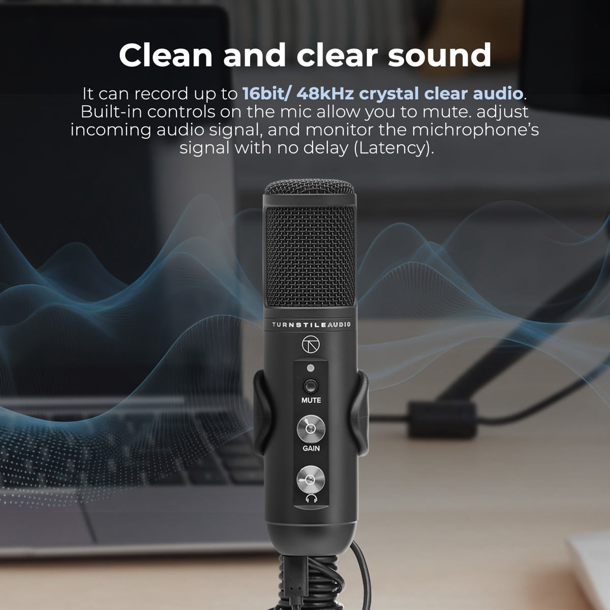 Turnstile Audio Platform Series TAP400 Cardioid USB Condenser Microphone, Professional Grade, PC, Mac, Gain Control, Zero Latency, Gaming, Streaming, Podcasts, Twitch, YouTube, Discord