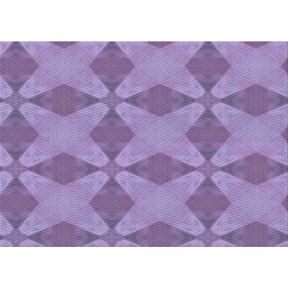 Ahgly Company Machine Washable Indoor Rectangle Transitional Bright Lilac Purple Area Rugs, 8' x 12'