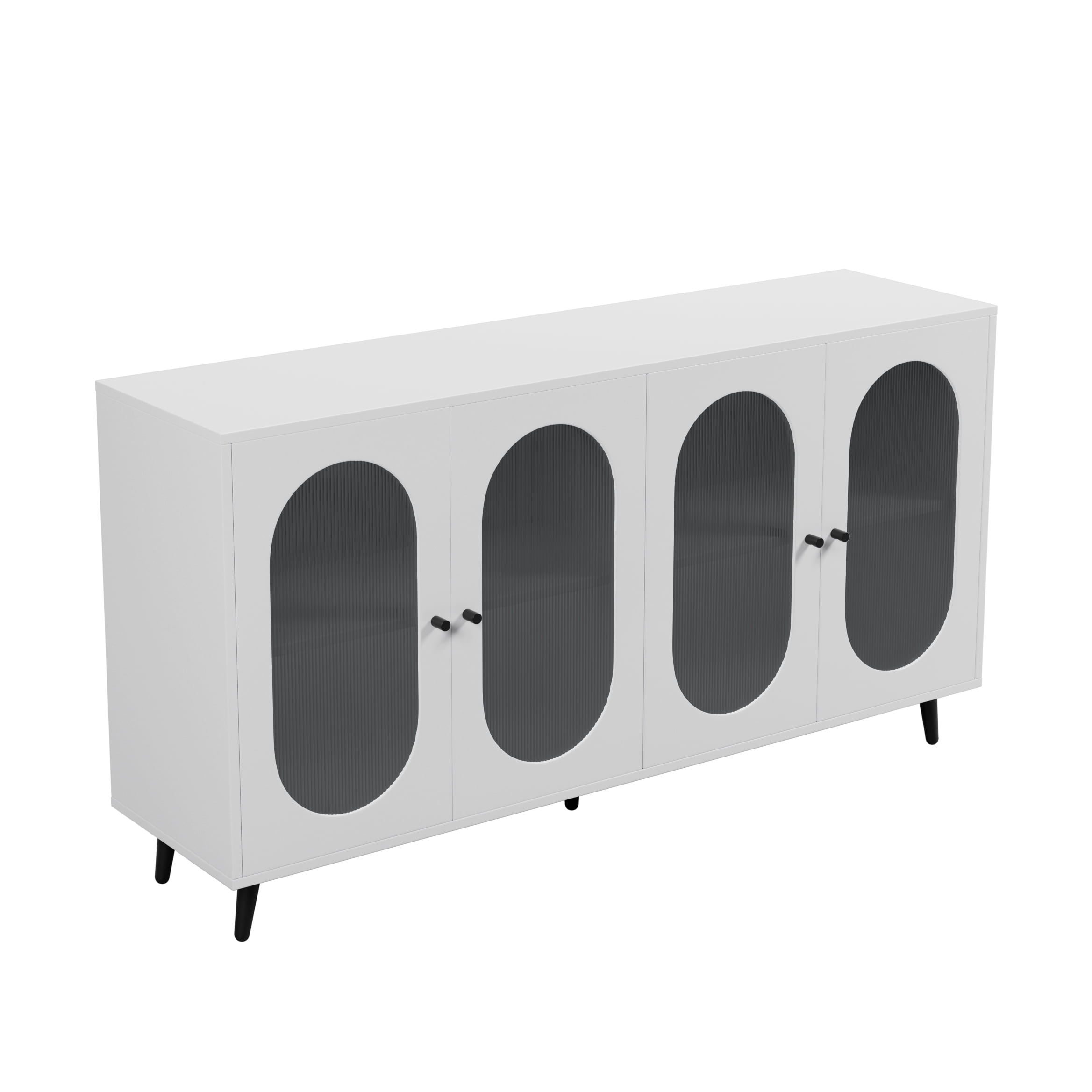 Homy Casa Modern Storage Cabinet, Accent Credenza for Living Room, Kitchen, Dining Room, White