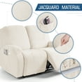 thumbnail image 6 of TAOCOCO Sofa Slipcover Anti-Slip 2 Seat Recliner Couch Cover for Reclining Sofa Stretch Loveseat Sofa Covers with Pockets, Beige, 6 of 9