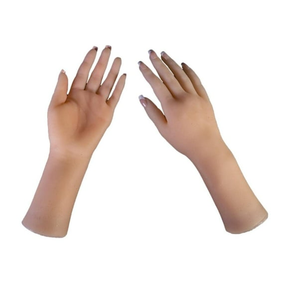 Women's Soft Practice Hands Flexible Silicone Prosthetic Hands Manicure Tools - Fingers can be Bent - Reusable, Convenient for Use