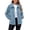 Blue, variant on Women's Warm Jacket Long Sleeve Full Zip Soft Warm Fleece Winter Jacket Fuzzy Jackets Warm Teddy Coat for Cold Weather