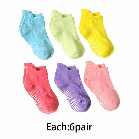 TELOLY 6Pack Toddler Socks,Breathable Build Keeps Feet Fresh Toddler Socks 4T-5T,No-Mark Design Hugs the Skin Kids Socks,Style1
