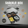 thumbnail image 5 of Cook With Color 2-Pack 4-Compartment Mini Snackle Box, Charcuterie and Snack Container, Divided Serving Tray with Lids, Dishwasher Safe, Black & White, 5 of 10