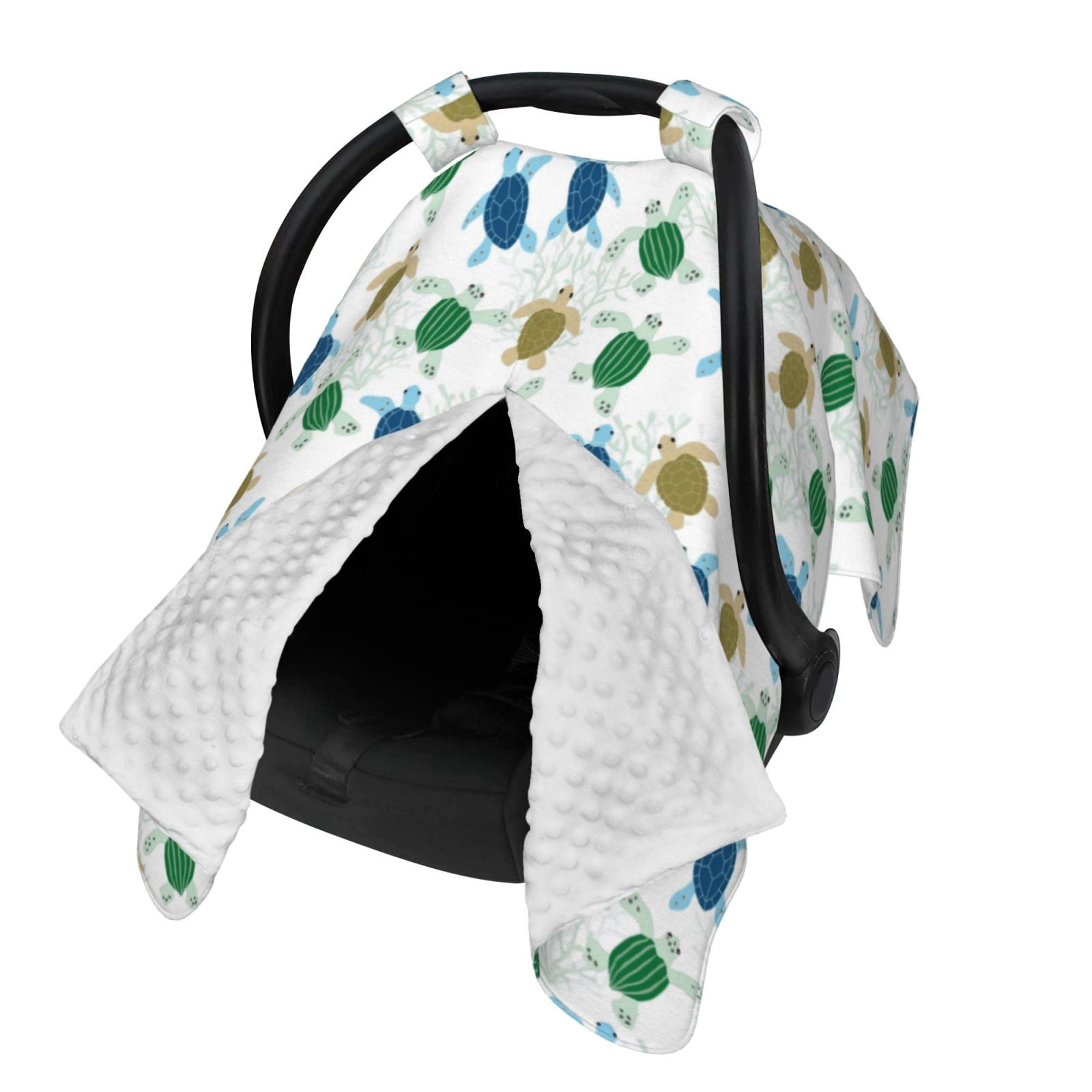 Naloa Cute Turtle Baby Car Seat Cover, Breathable Baby Carrier Cover, Multiuse Baby Carrier Cover & Nursing Breastfeeding Cover