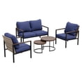 thumbnail image 4 of INTER HUT 5 PCS Patio Outdoor Conversation Set with Nesting Coffee Table,Modular Rattan Outdoor Patio Sectional Furniture Sofa Set for Backyard,Blue, 4 of 9