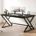 thumbnail image 4 of Rustic Computer Desk  Metal Wood Home Office Desk  Industrial Simple Study Executive Desk for Writing Work  Wooden Student Gaming Computer PC Table with Storage for Bedroom  Inch  Rustic, 4 of 4