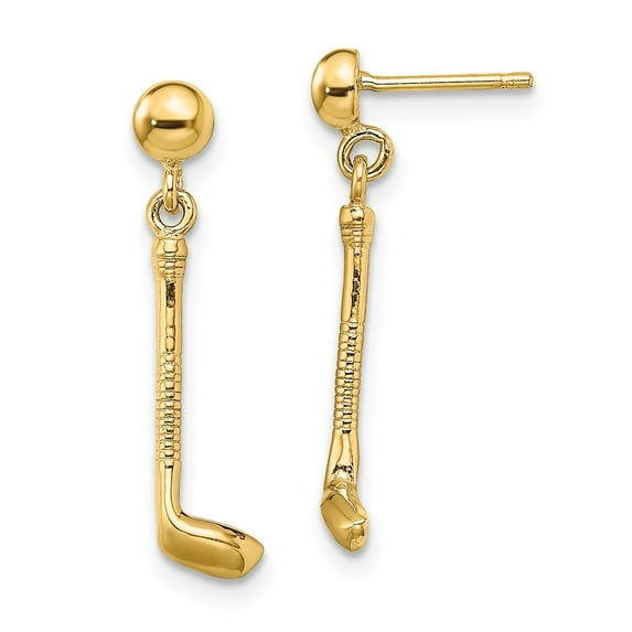 14K Yellow Gold Earring Drop & Dangle Women'S 23 mm 5