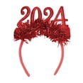thumbnail image 4 of Diadema de Año Nuevo 2024 jinwen con decoración de Glitter para fiesta rojo, 4 of 7
