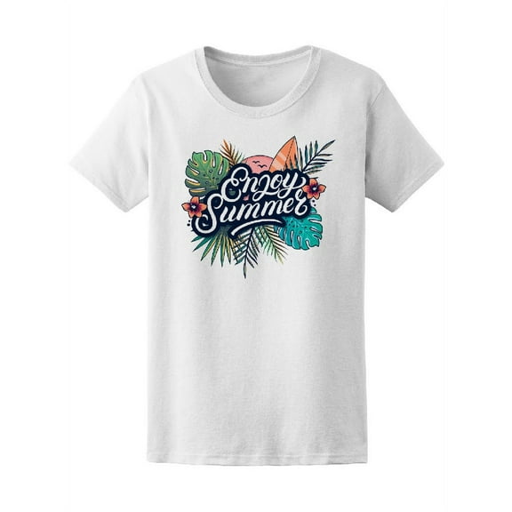 Tropical Enjoy Summer T-Shirt Women -Image by Shutterstock, Female Small