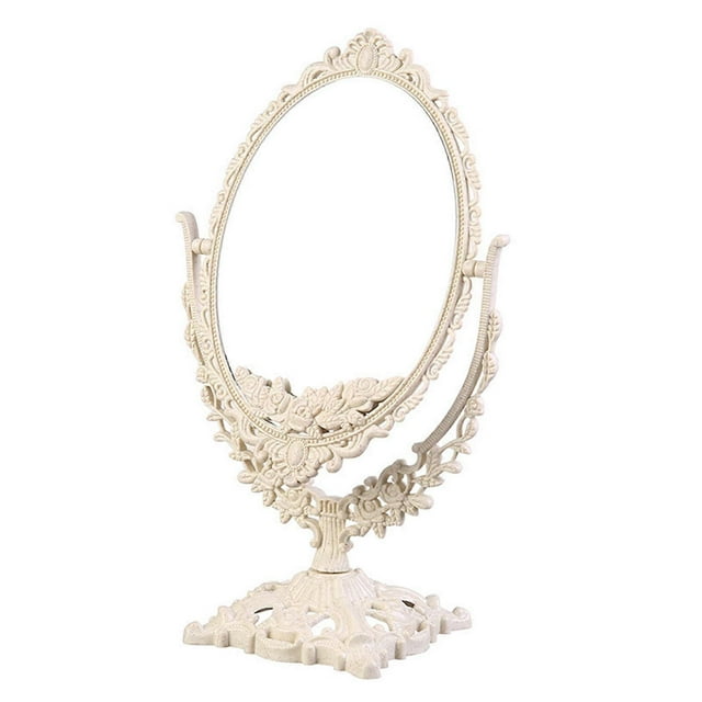 Table Mirror Rotation Makeup Mirror Double Side Mirror Cosmetic Mirror Shaving Mirror Oval Shape Mirror