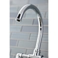 thumbnail image 4 of Kingston Brass KS2331RX Belknap Two-Handle 4-Hole Deck Mount Industrial Style Bridge Kitchen Faucet with Brass Side Sprayer in Polished Chrome, 4 of 7