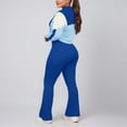 thumbnail image 4 of MAIHAN-Women Two Piece Outfits Workout Sets Women's Color Block Zip Up Tracksuit - Matching Jacket & Slim Fit Pants Set for Running, Yoga & Casual Wear(Blue,L), 4 of 7