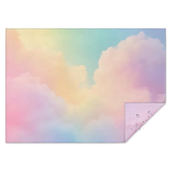 Dreamy Pastel Sky Rectangle Tablecloth 60"x84",Waterproof Polyester Rectangle Table Cloth, Wipeable Spillproof Polyester Tablecloth for Dining, Camping, Indoor and Outdoor