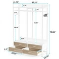 thumbnail image 7 of Tribesigns Freestanding Closet Organizer for Hanging Clothes, Heavy Duty Garment Rack with 4 Drawers, 8 Hooks and Storage Shelves, Wardrobe Closet Clothing Rack for Bedroom, Living Room, 7 of 7