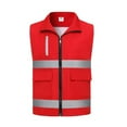 thumbnail image 5 of purcolt Womens Reflective Safety Vest High Visibility Multi Pocket Full Zip Waistcoats for Surveyor, Volunteer, Crossing Guard, Road, Construction, 5 of 7
