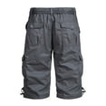 thumbnail image 3 of Xysaqa Men's Outdoor Cargo Capri Big & Tall Long Shorts Multi Pockets Lightweight Below Knee Cotton 3/4 Work Short Pants Summer for Hiking Camping Fishing Travel 3X 4X 5X Clearance, 3 of 4