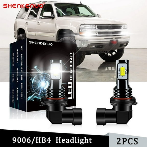 9006 LED Headlight Light Bulb For Chevrolet Tahoe 2001 2002 2003 2004 2005 2006 Low Beam Plug Play White Bright 6000K 2pcs
