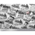thumbnail image 2 of Soimoi White Silk Fabric Mountains & Text Print Fabric by the Yard 42 Inch Wide, 2 of 3